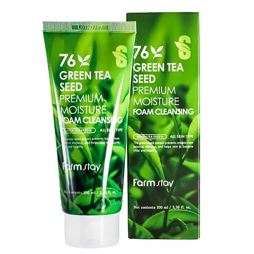 Пінка для вмивання з зеленим чаєм FarmStay 76 Green Tea Seed Premium Moisture Foam Cleansing 100 мл