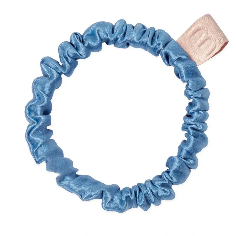 Mon Mou Silk Slim Scrunchie Sky Blue Тонка шовкова резинка