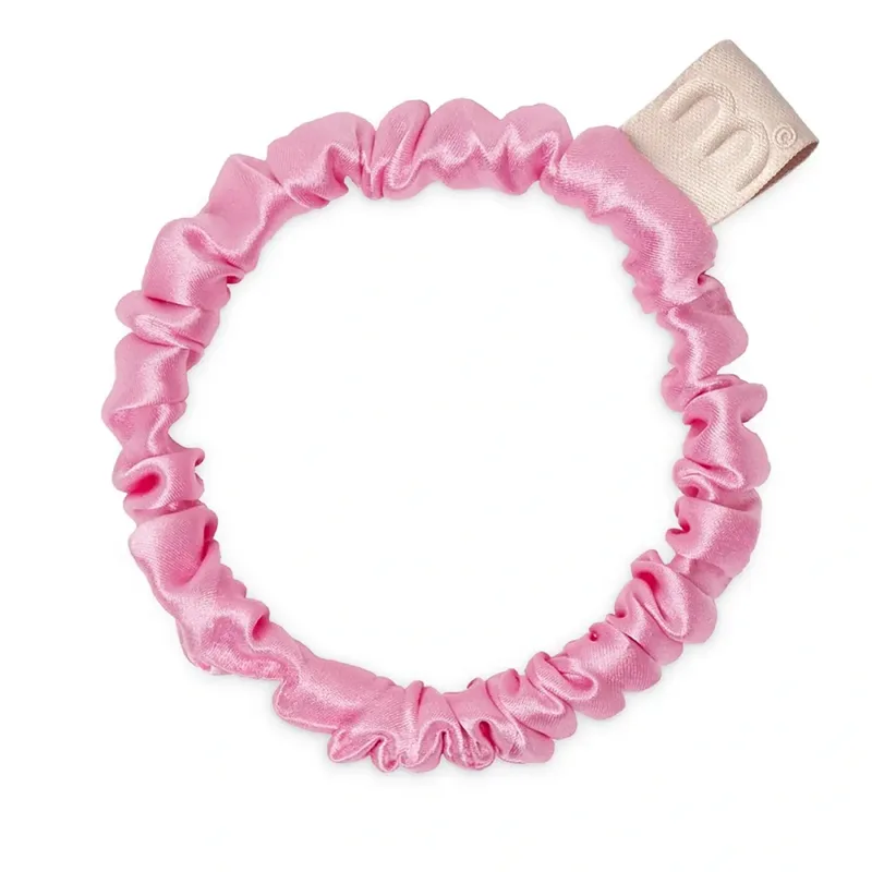 Mon Mou Silk Slim Scrunchie Bright Pink Тонка шовкова резинка