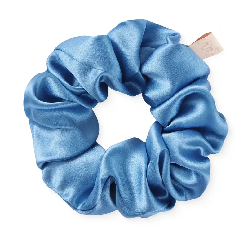 Mon Mou Silk Large Scrunchie Sky Blue Об'ємна шовкова резинка