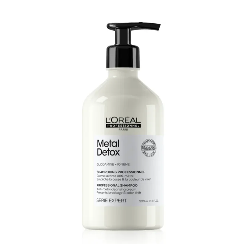 L'Oreal Professionnel Serie Expert Metal Detox Anti-metal Cleansing Cream Shampoo Професійний очищуючий шампунь для зменшення ламкості всіх типів волосся та небажаної зміни кольору 500 мл