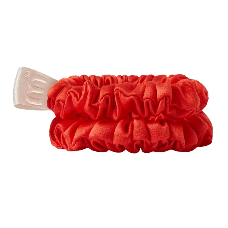 Mon Mou Silk Mini Slim Scrunchie Set Dark Orange Набір тонких шовкових міні-резинок