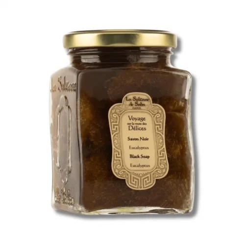 Мило для обличчя та тіла - La Sultane de Saba Black Soap With Eucalyptus Oil 50ml