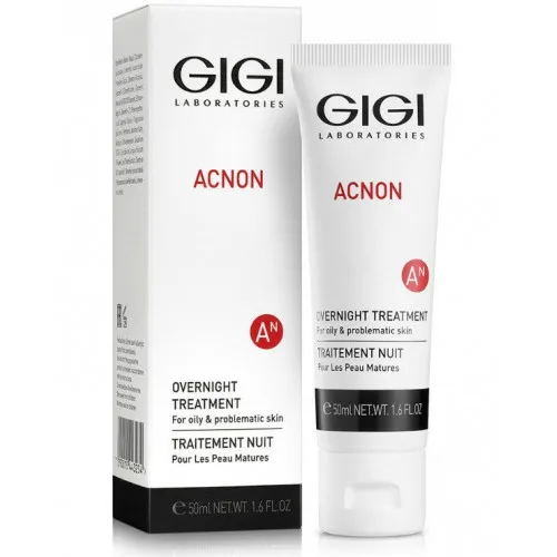 GIGI Acnon Overnight Treatment Нічний крем для жирної та проблемної шкіри для інтенсивного лікування акне, регуляції себуму та оновлення текстури обличчя, 50 мл