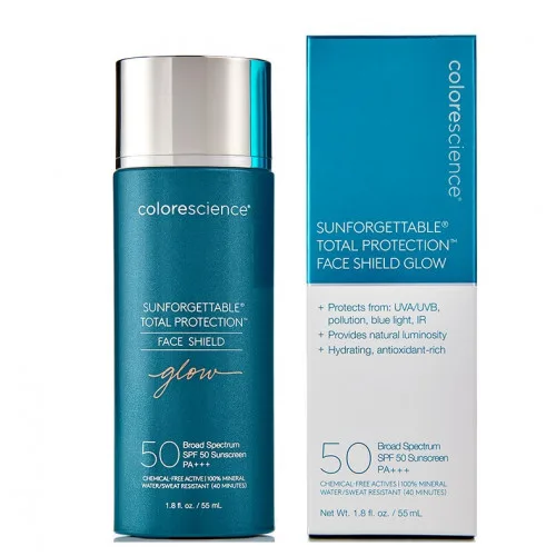 Сонцезахисний крем для обличчя SPF 50 "Сяйво" - Colorescience Sunforgettable® Face Shield Glow 250ml
