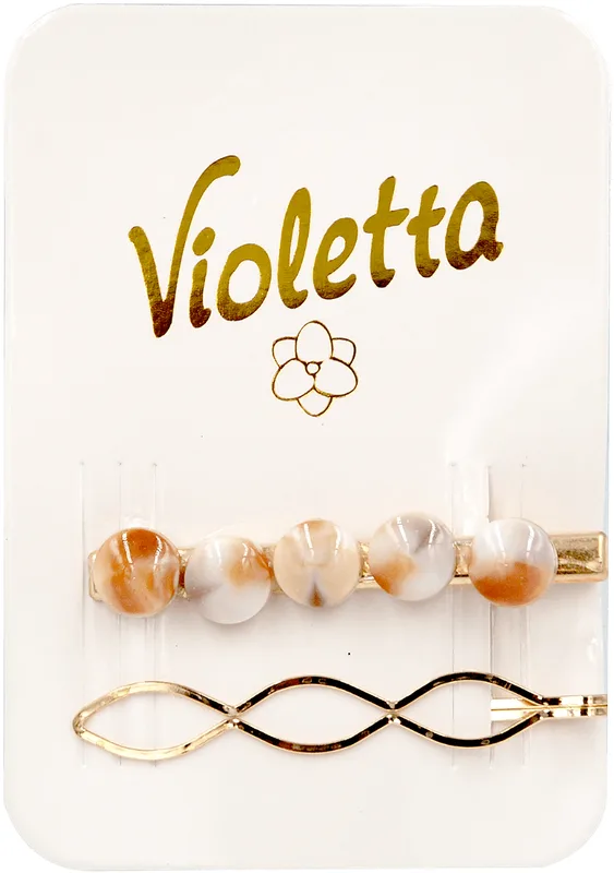 Заколки для волосся Violetta col. (затиск + невидимка) (CH-WNT-24-278) 2 шт