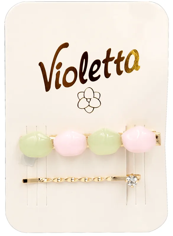 Заколки для волосся Violetta затиск+невидимка 2 шт.