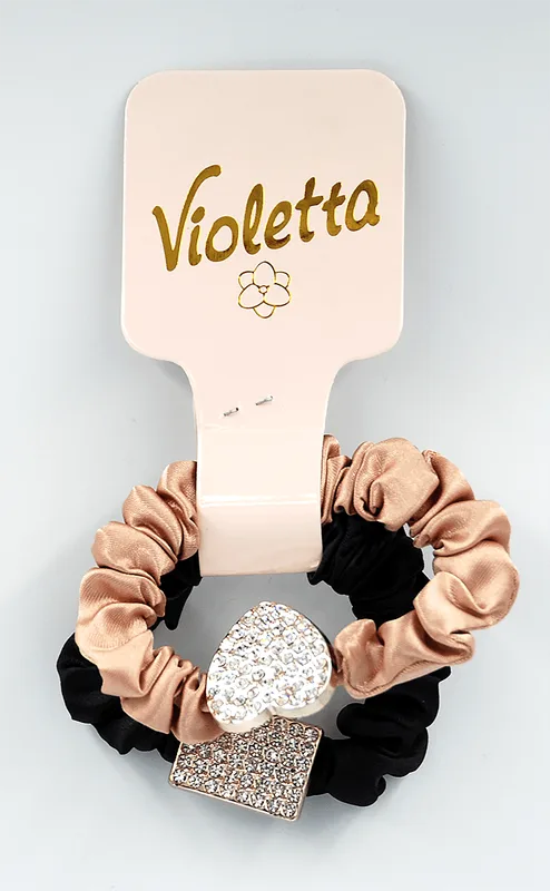 Violetta Елегантні гумки для волосся з блискучими елементами, 2шт