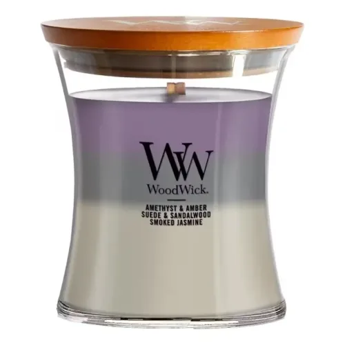 Ароматична свічка з тришаровим ароматом WOODWICK Medium Trilogy Amethyst Sky — вага 275 г