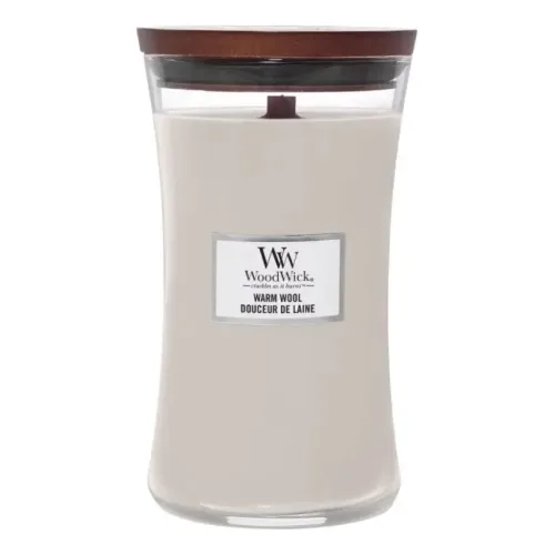Ароматична свічка з ароматом теплої шерсті WOODWICK Large Warm Wool — вага 609 г