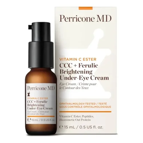 Освітлювальний крем для зони навколо очей PERRICONE MD Vitamin C Ester CCC + Ferulic Brightening Under-Eye Cream — обʼєм 15 мл