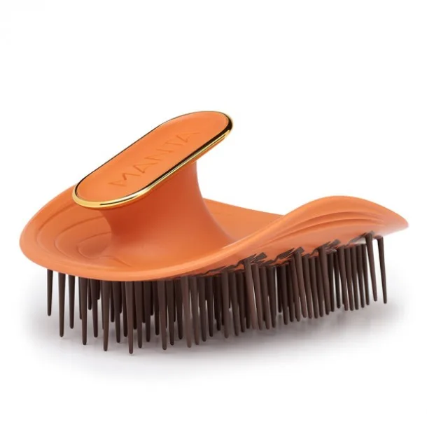Щітка для Кучерявого та Хвилястого Волосся Манта Кінкс — Manta Healthy Hair Brush Kinks, Coils & Curls Amber/Orange (Бурштиново/Помаранчева)