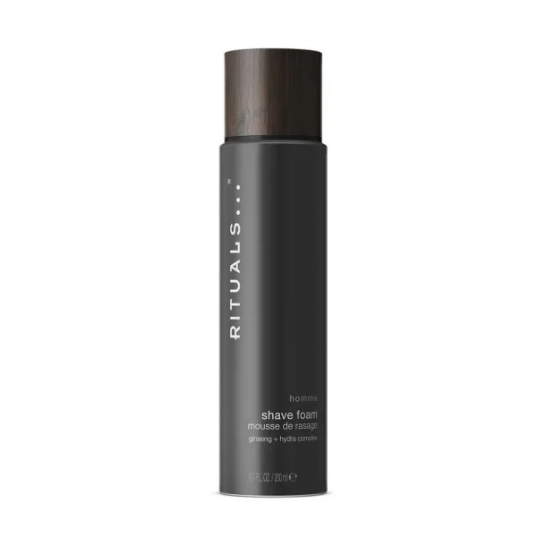 Піноутворюючий Гель для Гоління Rituals Homme з Натуральним Комплексом Женьшеня та Гідра, Захищаючий від Подразнень, Опіків та Порізів із Зволожуючим та Тонізуючим Ефектом — Rituals Homme Shave Foam Mousse de Rasage Ginseng + Hydra Complex 200 ml