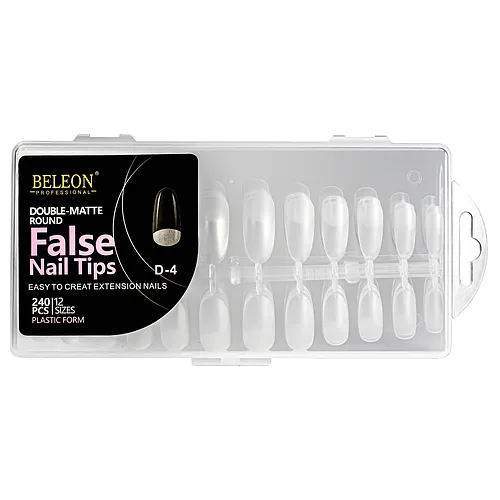 Тіпси для нарощування нігтів BELEON False Nail Tips матові овальні 240 штук