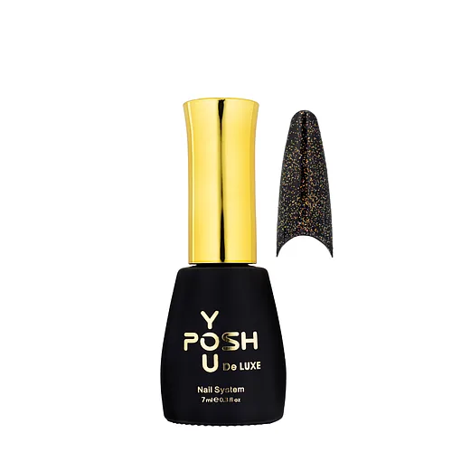 Топ для гель лаку без липкого шару YouPOSH Shimmer Gold з золотистим шимером, 7 мл