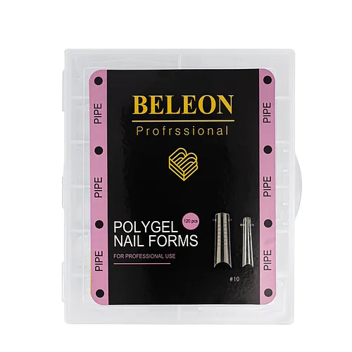 Верхні форми для нарощування нігтів BELEON Pipe № 10(120шт/уп.)