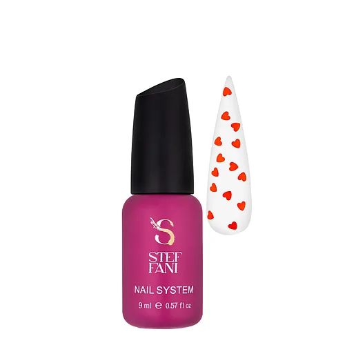 Топ для гель-лаку з гліттером "Червоне серце" Steffani Top Heart Red без липкого шару 9 мл