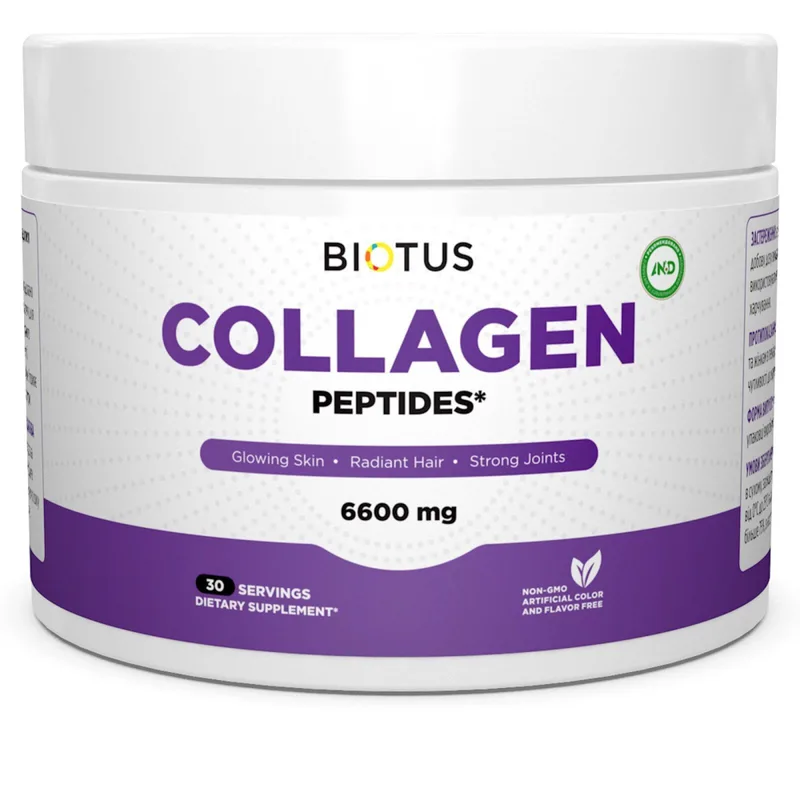 Biotus Collagen Peptides 6600 mg Колагенові пептиди, тип 1 і 3 198 г