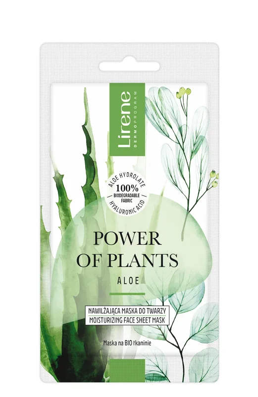 Lirene маска для обличчя тканинна зволожуюча Алое Power of Plants, 1 шт