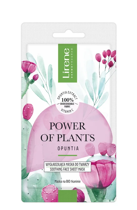 Lirene маска для обличчя тканинна розгладжуюча Опунція Power of Plants, 1 шт