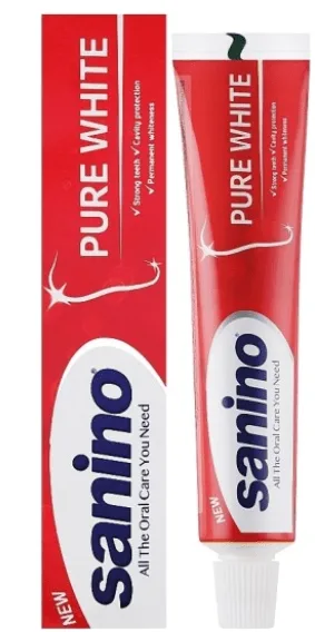 Зубна паста Sanino Pure White Відбілююча, 75 мл
