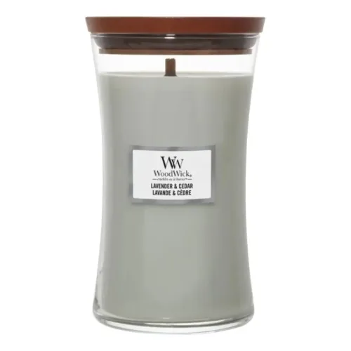 Ароматична свічка з ароматом кипариса, перцю і лимону WOODWICK Large Lavender & Cedar — вага 609 г
