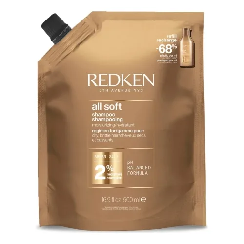 Зволожувальний шампунь для сухого волосся (Змінний блок) REDKEN All Soft Shampoo Refill — обʼєм 500 мл