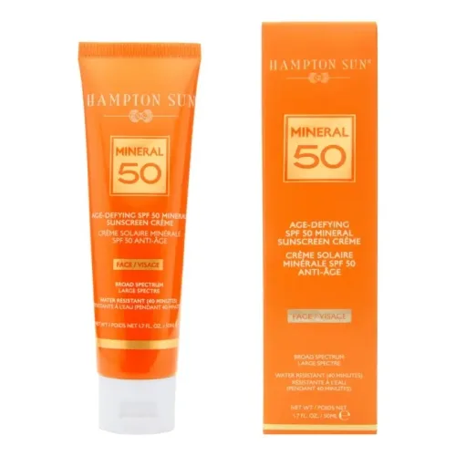 Мінеральний сонцезахисний крем для обличчя HAMPTON SUN Age-Defying SPF 50 Mineral Crème for Face — обʼєм 50 мл