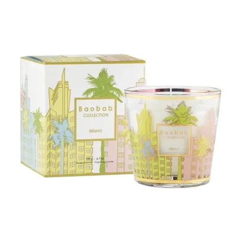 Ароматична свічка з ароматом кипарису та морської солі BAOBAB COLLECTION My First Baobab Miami — вага 190 г