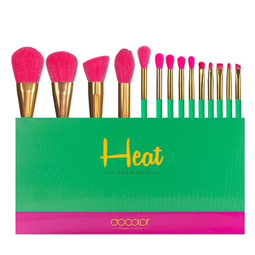 Набір пензлів для макіяжу Docolor Summer Heat Т1401 (14шт)