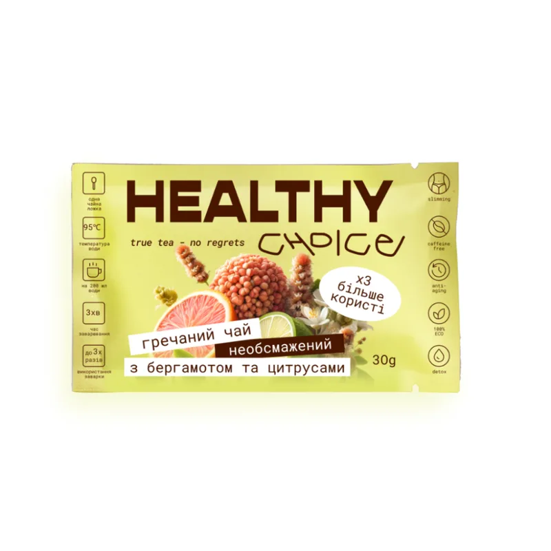 Healthy Choice Необсмажений гречаний чай з бергамотом та цитрусом 30 г