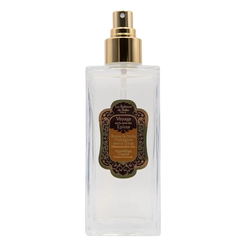 Зволожуючий спрей для тіла з ароматом амбри, ванілі та пачулі LA SULTANE DE SABA Moisturizing Body Mist Ayurvedique Ambre Vanille Patchouli 200 мл