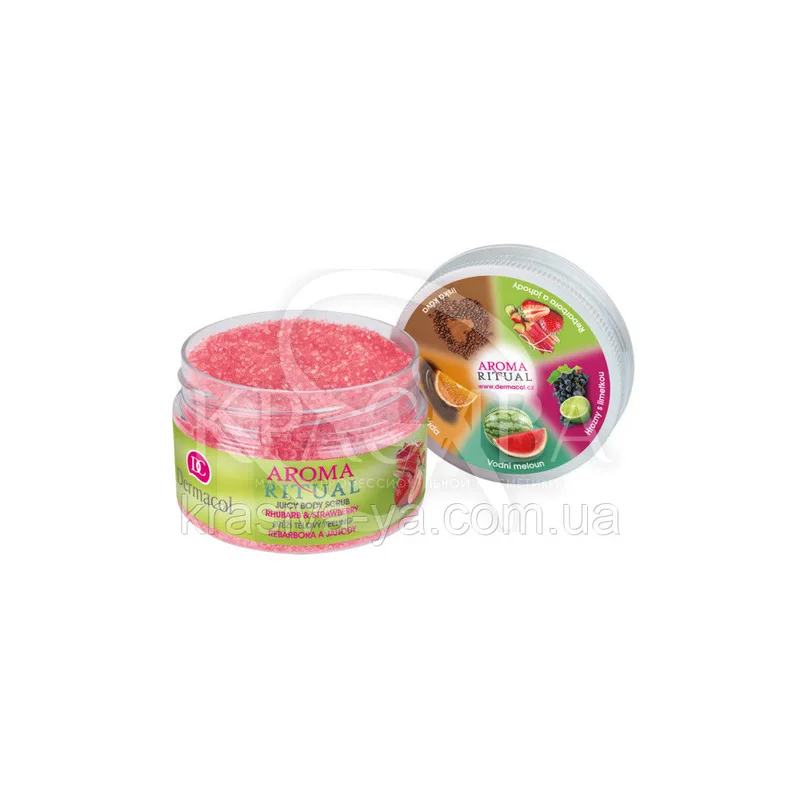 DC Juicy Body Aroma Scrub-Скраб-пілінг для тіла заспокійливий "Ревінь і Полуниця", 200 м