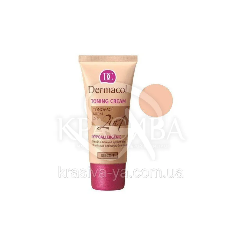 DC Make-up Toning Cream 2in1 Biscuit Тональний крем легкий зволожуючий 2в1, 30 мл
