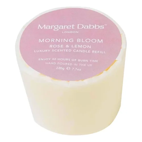 Рефіл ароматичної свічки з ароматом троянди та лимона MARGARET DABBS LONDON Morning Bloom Refill - Rose & Lemon Luxury Scented Candle — вага 220 г
