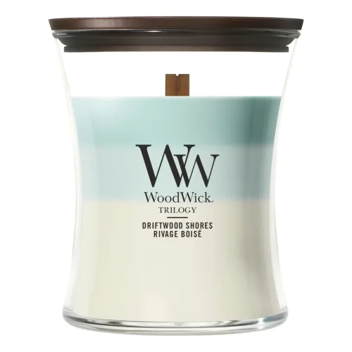 Ароматична свічка з тришаровим ароматом WOODWICK Medium Trilogy Driftwood Shores — вага 275 г
