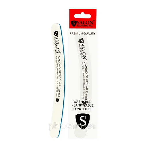 Пилка для нігтів Salon Professional бумеранг біла 120/180
