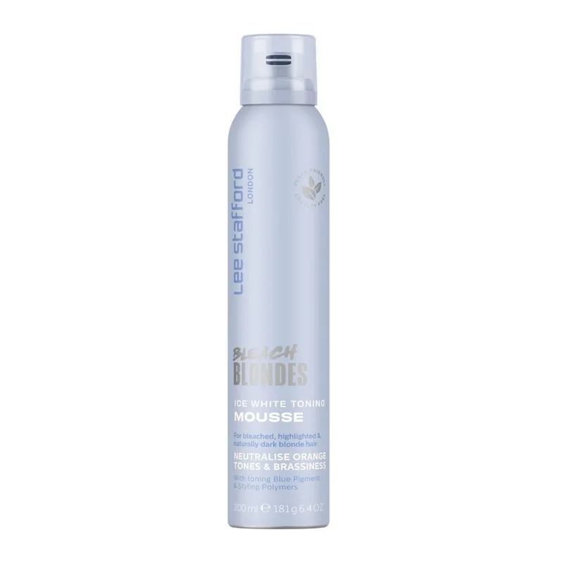Lee Stafford Bleach Blonde Ice White Toning Mousse Тонуючий мус із синім пігментом для освітленого волосся 200 мл