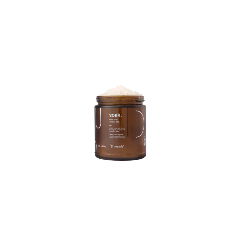 Maude Soak no.1 amber, cedar leaf & lemongrass Мінеральна сіль для ванни - аромат №1 амбра, кедр та лемонграс
