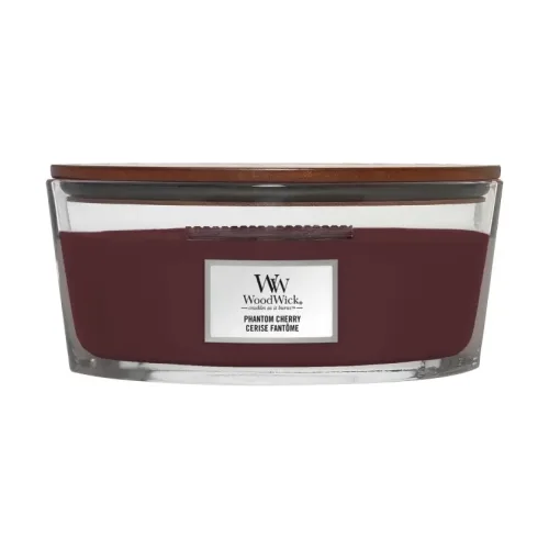 Ароматична свічка з ароматом темної вишні та амбри WOODWICK Ellipse Phantom Cherry — вага 453 г