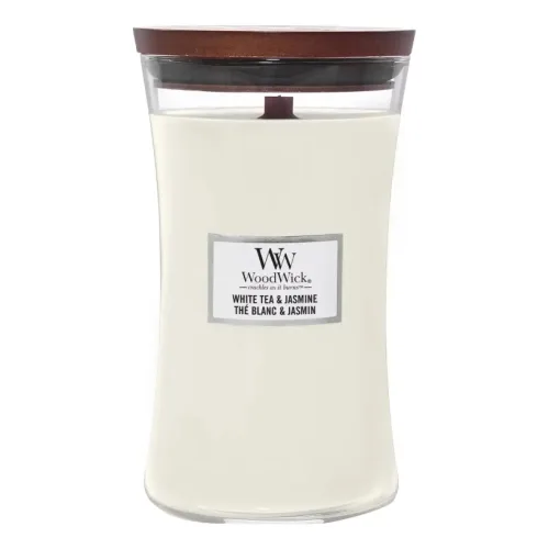 Ароматична свічка з ароматом жасмину WOODWICK Large White Tea & Jasmine — вага 609 г