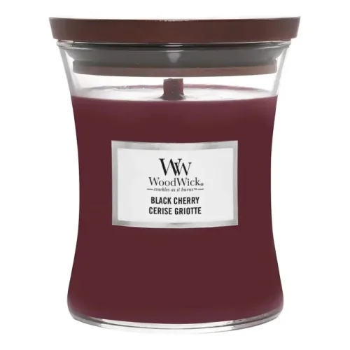 Ароматична свічка з ароматом соковитої черешні WOODWICK Medium Black Cherry — обʼєм 275 мл