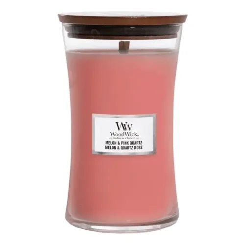Ароматична свічка з ароматом дині та рожевого кварцу WOODWICK Large Melon & Pink Quartz — вага 609 г