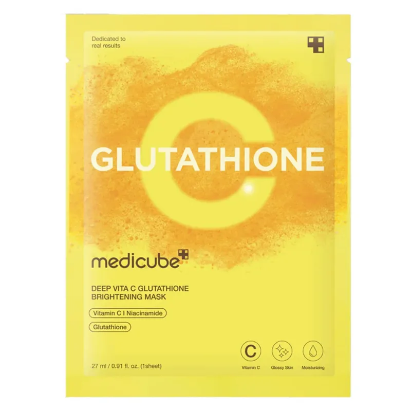 Medicube Deep Vita C Glutatihione Brightening Mask Тканинна маска з вітаміном С та глутатіоном для освітлення та сяйва 27 мл * 1 шт