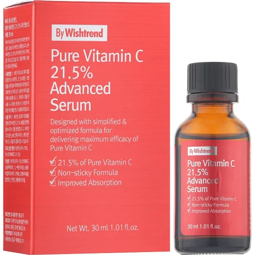 Концентрована сироватка для обличчя з вітаміном С - By Wishtrend Pure Vitamin C 21.5% Advanced Serum 15ml