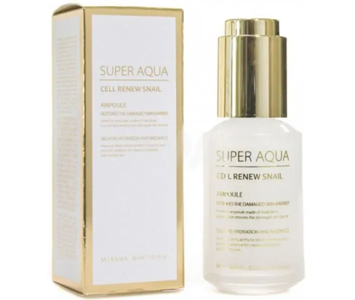 Сироватка для обличчя відновлююча з муцином равлика Ампула Missha Super Aqua Cell Renew Snail Ampoule, 30 мл