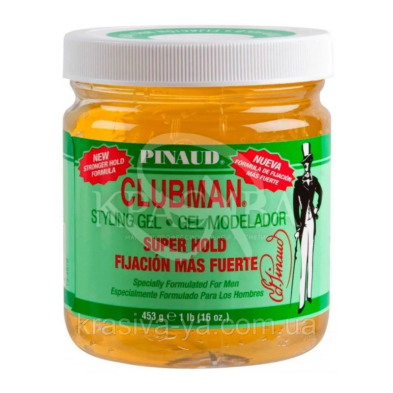 Гель для укладання волосся супер фіксації Clubman Super Hold Styling Gel, 453 р 200 г