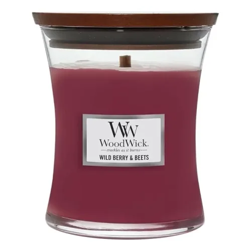 Ароматична свічка з ароматом буряка, ягід та апельсину WOODWICK Medium Wild Berry & Beets — вага 275 г