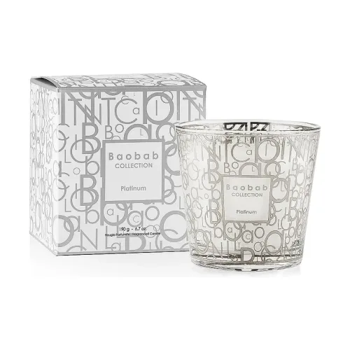 Ароматична свічка з ароматом горіха, амбри та ветівера BAOBAB COLLECTION My First Baobab Platinum — вага 190 г