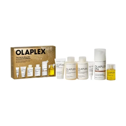 Святковий набір для миттєвого сяйва, гладкості та сили волосся OLAPLEX The Full-On Shine Set